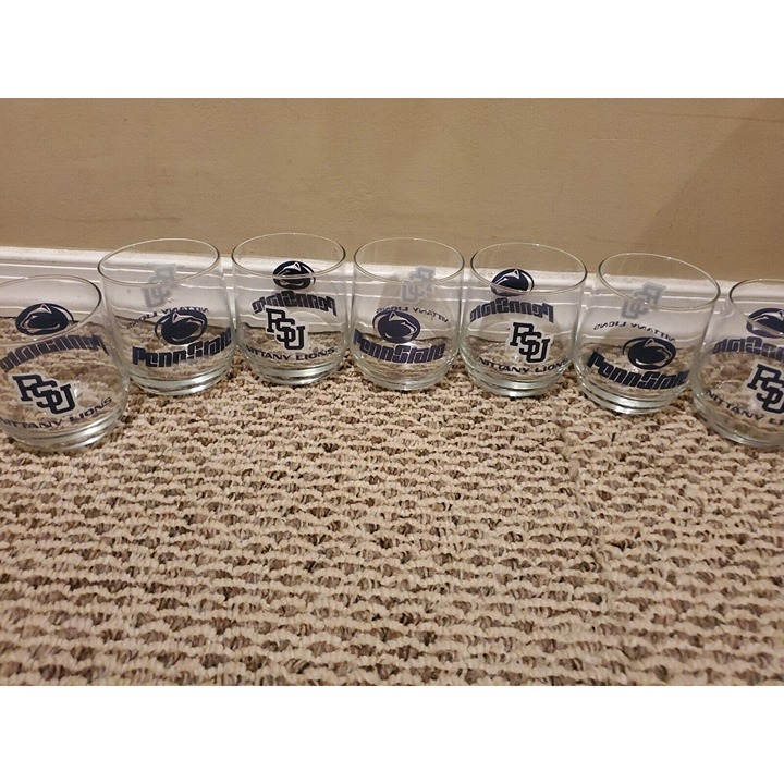Set of 7 Vintage Penn State Nittany Lions 3.5'' Rocks Glasses