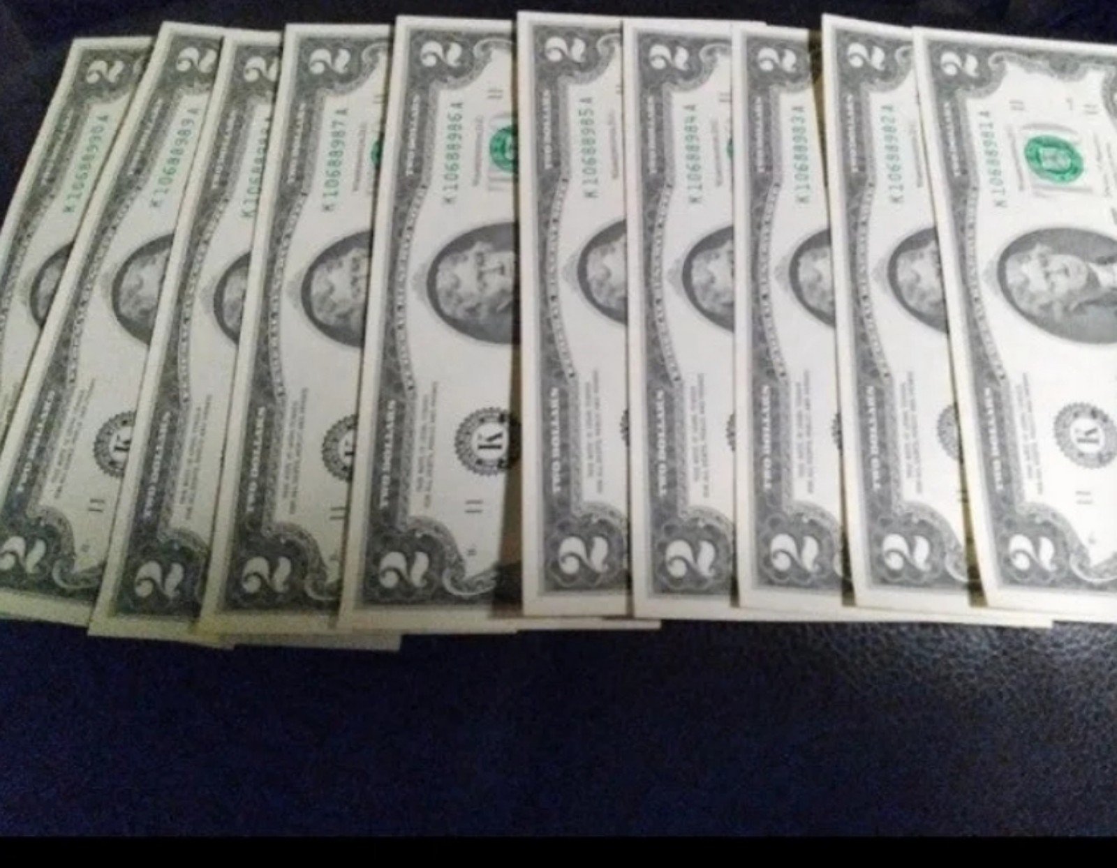 !!!!! 10 ☆ 2 Dollar In Sequence Numbers Perfect Condition !!!!