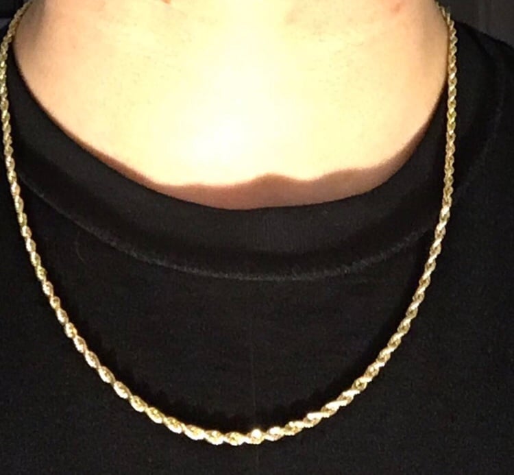 Real Gold Chain 14k Gold Rope Chain 20in 3mm