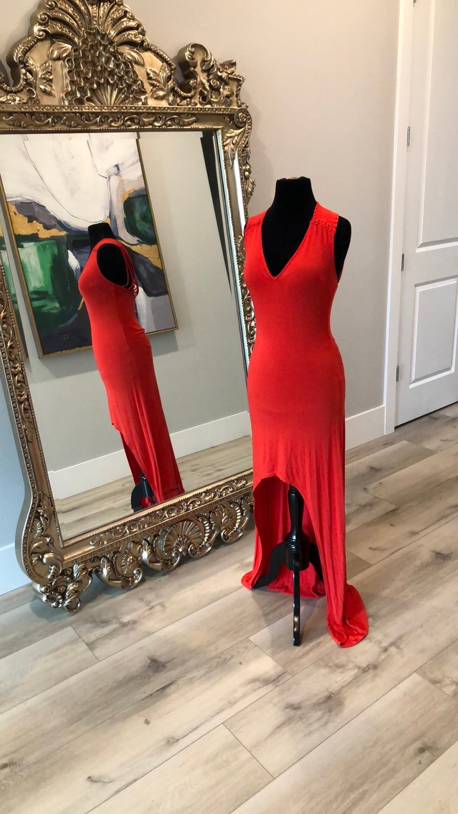 Bebe high low maxi dress