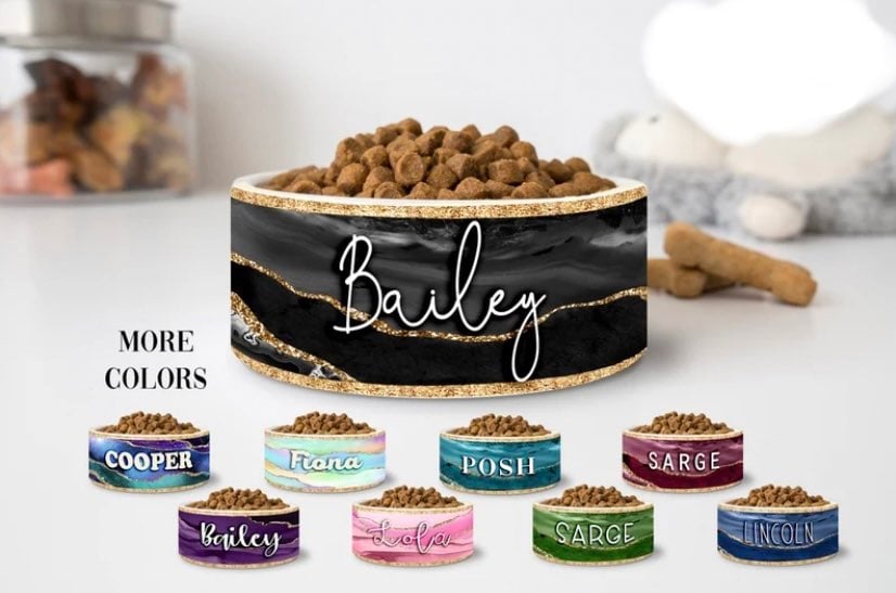 Custom Dog Bowls Personalized Dog Bowl Cat Pet Bowl with Name Gift for Pet Food