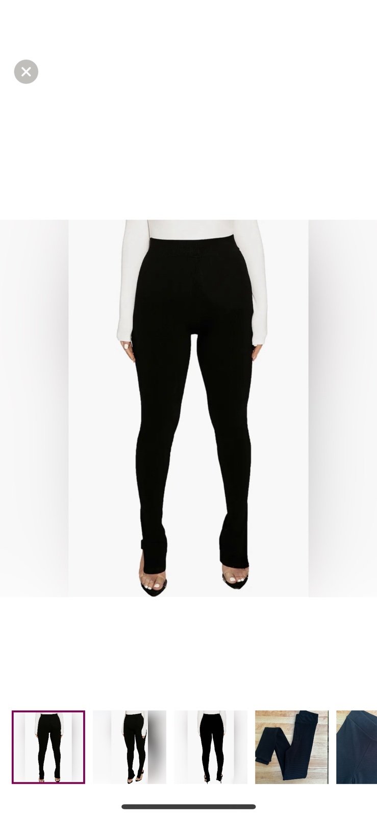 Nwt NAKED WARDROBE Ribbed Side Slit Legging pants black Pull on elastic waist L