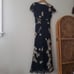 Vintage Jones New York Silk Blend Dress 8 Black Gold Floral