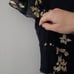 Vintage Jones New York Silk Blend Dress 8 Black Gold Floral