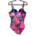 Torrid Slim Fix Underwire Lattice Side One Piece Swimsuit Womens 1X Floral Print