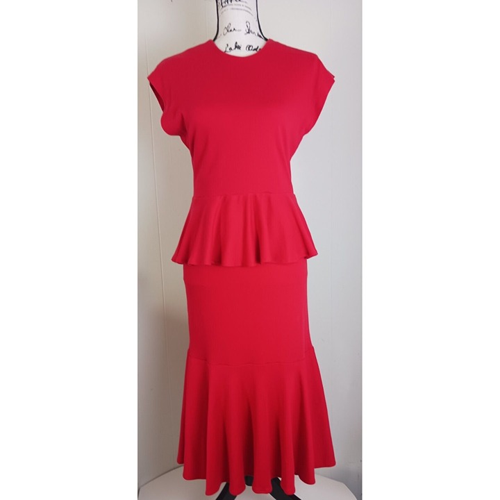 Vintage Avon Fashion Red Blouse And Skirt Set Women's Size XS