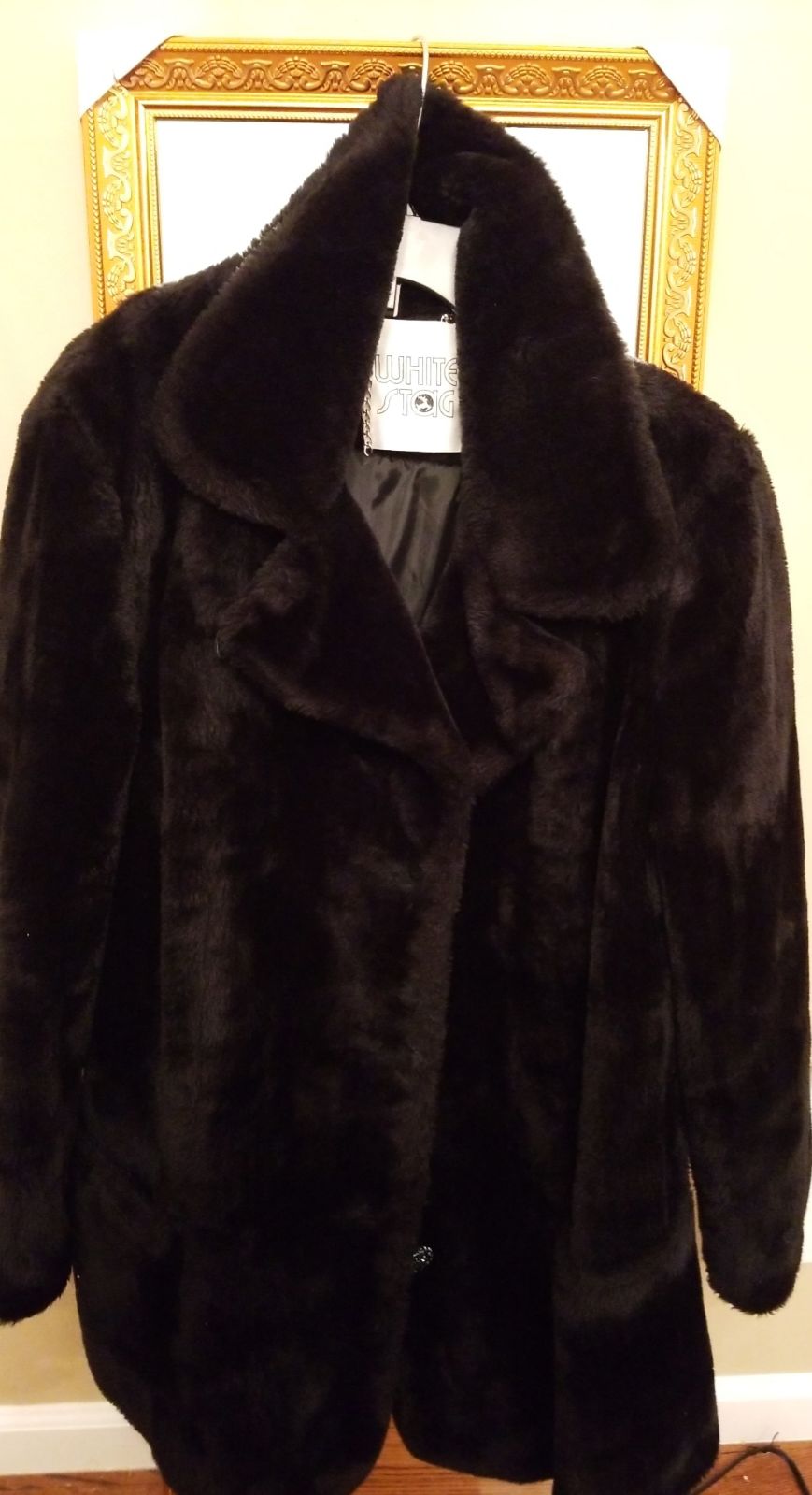 Faux Fur Coat black size large