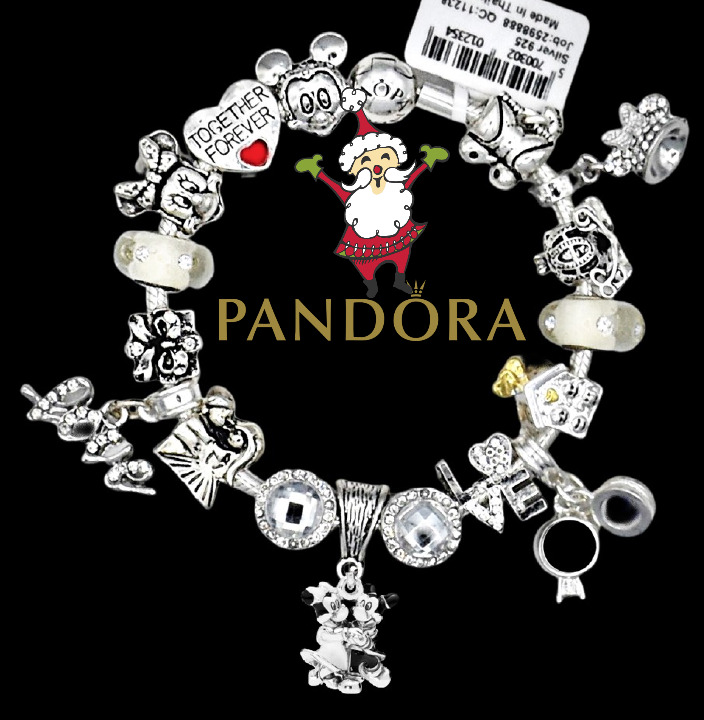 PANDORA BRACELET shops WITH DISNEY MICKEY DANCE TOGETHER FOREVER THEMED CHARMS