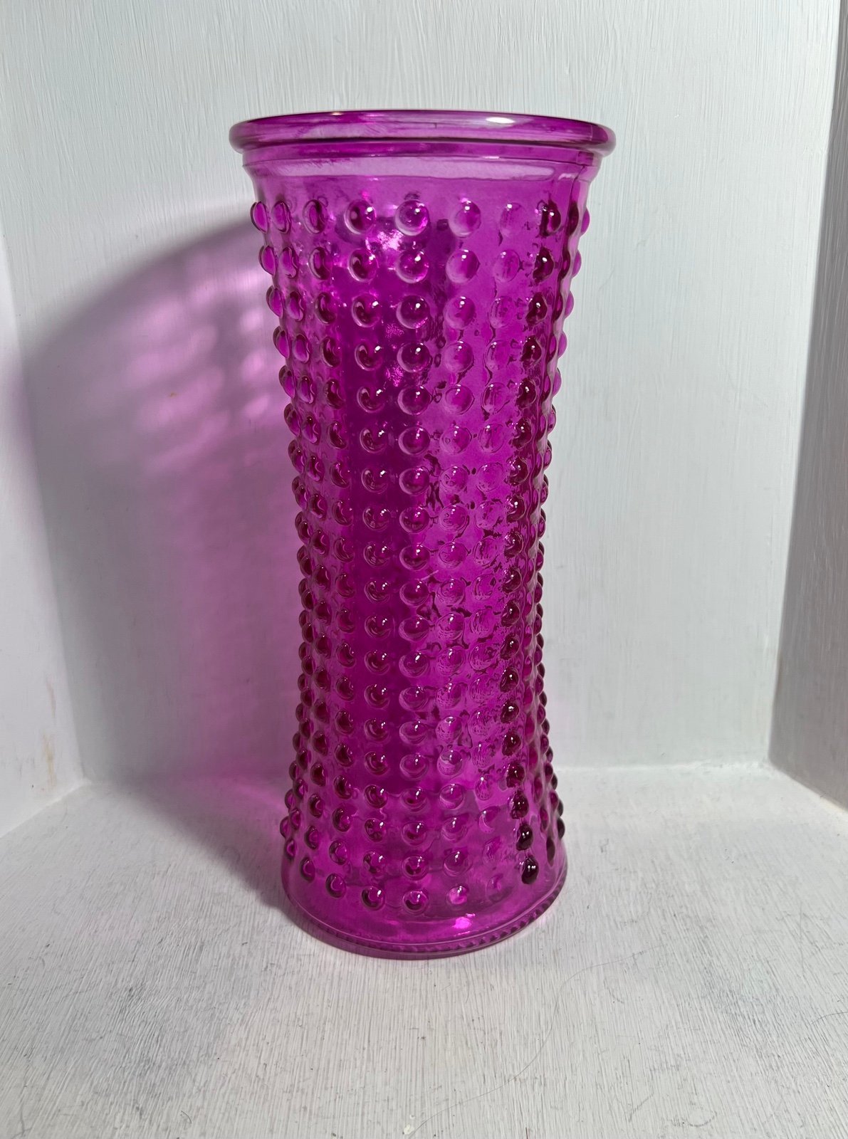 Vintage Mid-Century Hot Pink DPS Hobnail Vase