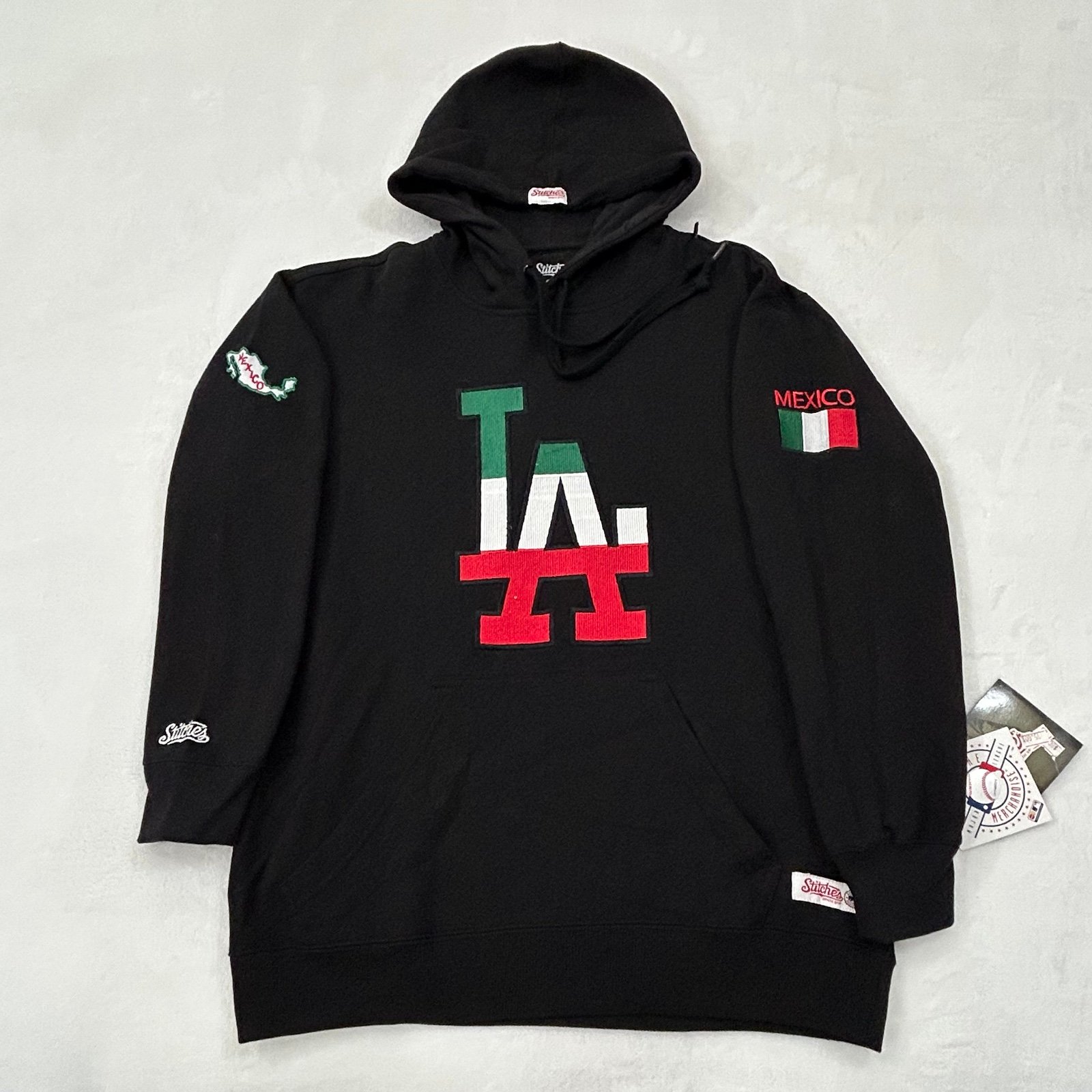 Los Angeles Dodgers MLB Baseball Stitches Black Mexico Hoodie Sweatshirt Men’s M
