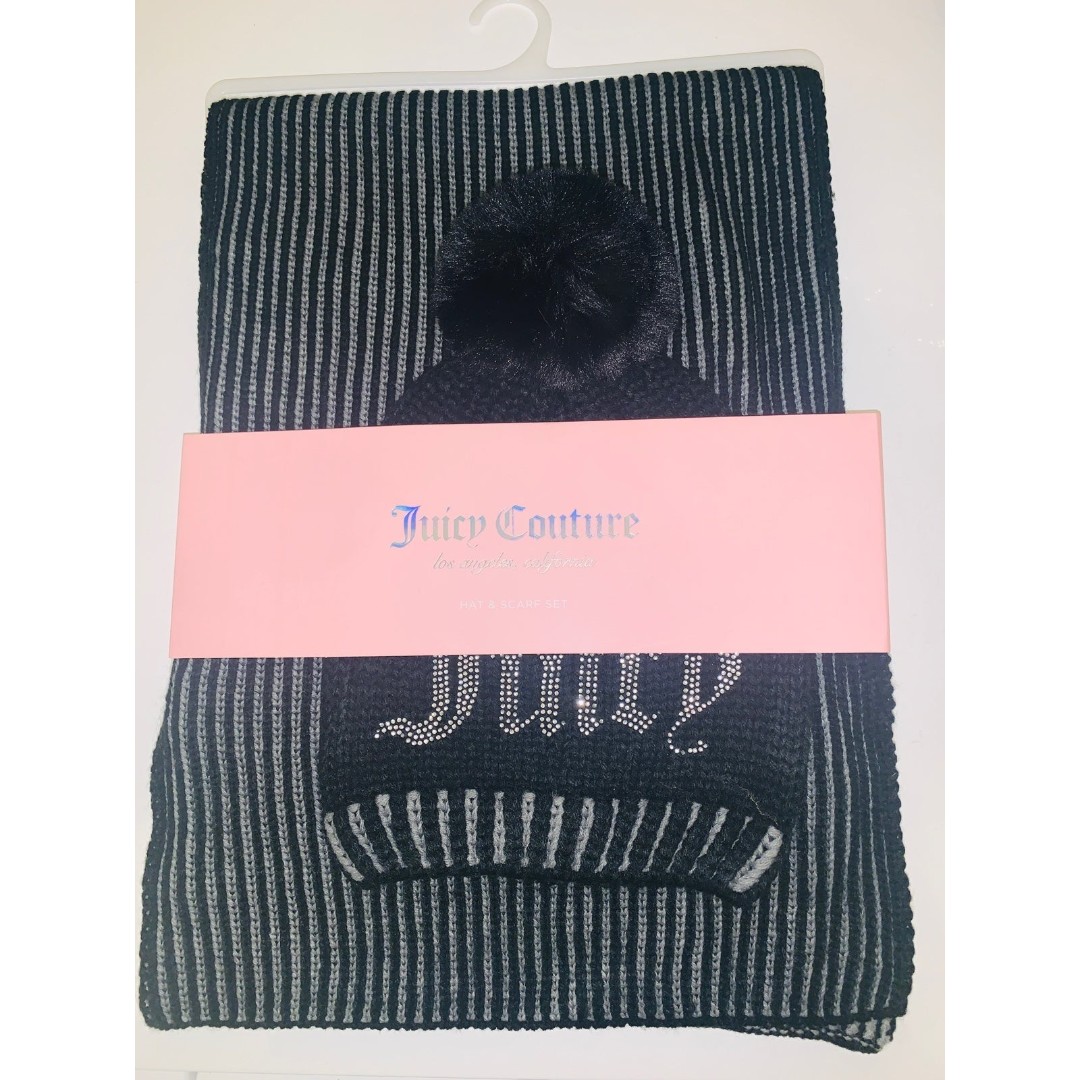 Juicy Couture Embellished Hat Glove Scarf Set New Bundle