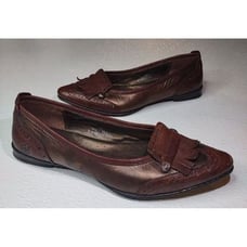 Born Vintage Women's Kiltie Style Brown Leather Slip-on Loafers Flats Size 7.5