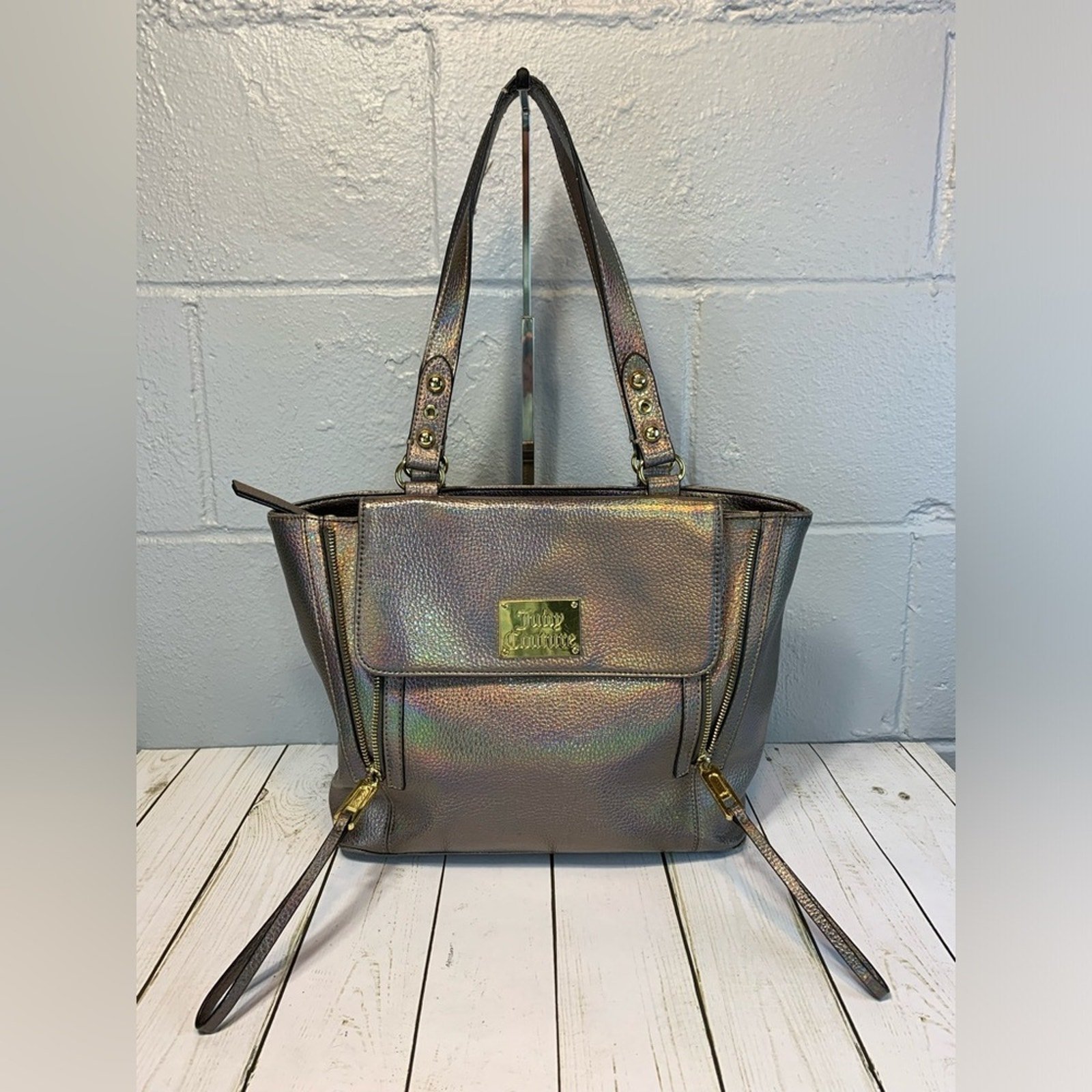 Vintage Juicy Couture Silver Grey Metallic Shoulder Bag