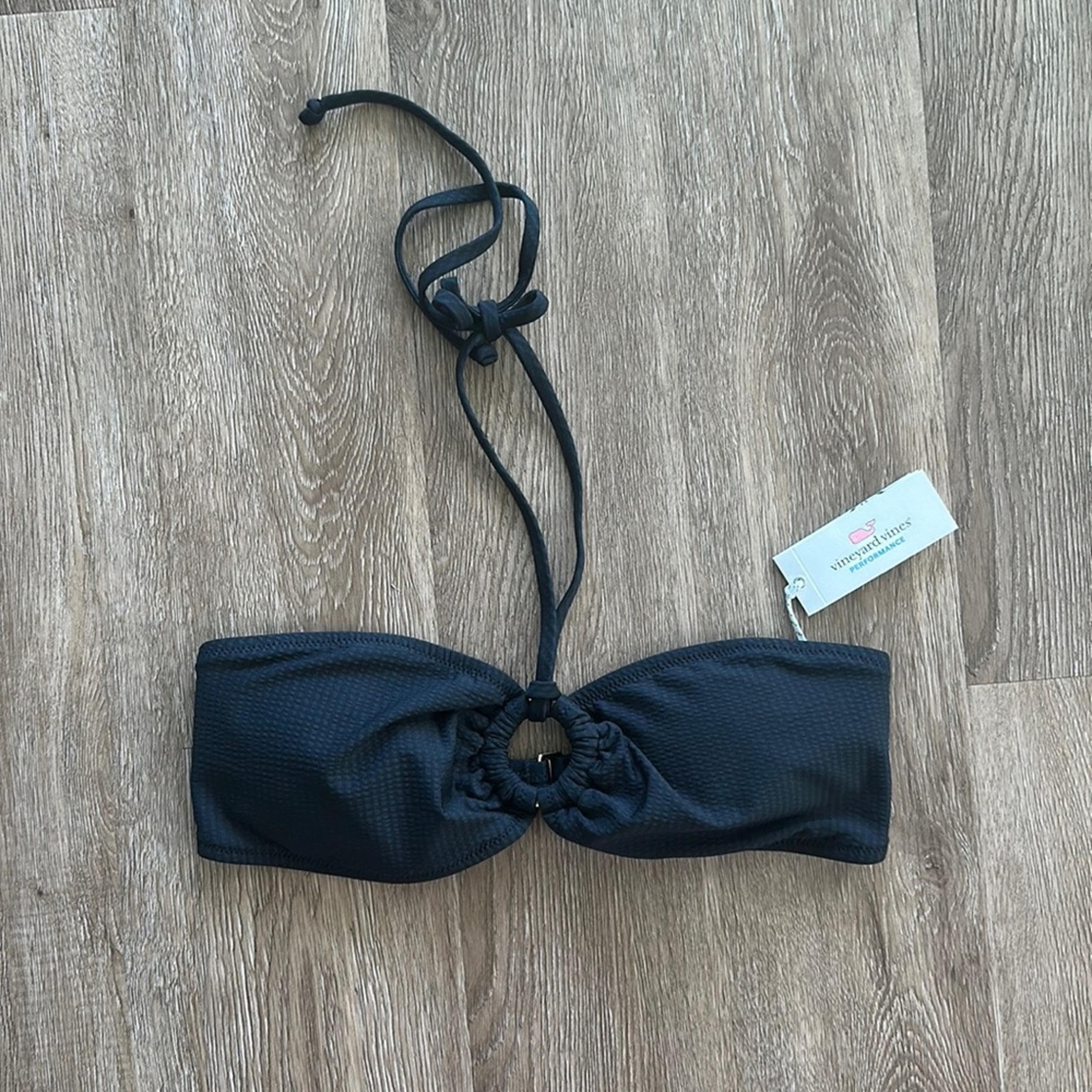 NWT Vineyard Vines Seersucker Halter Bandeau Bikini Top