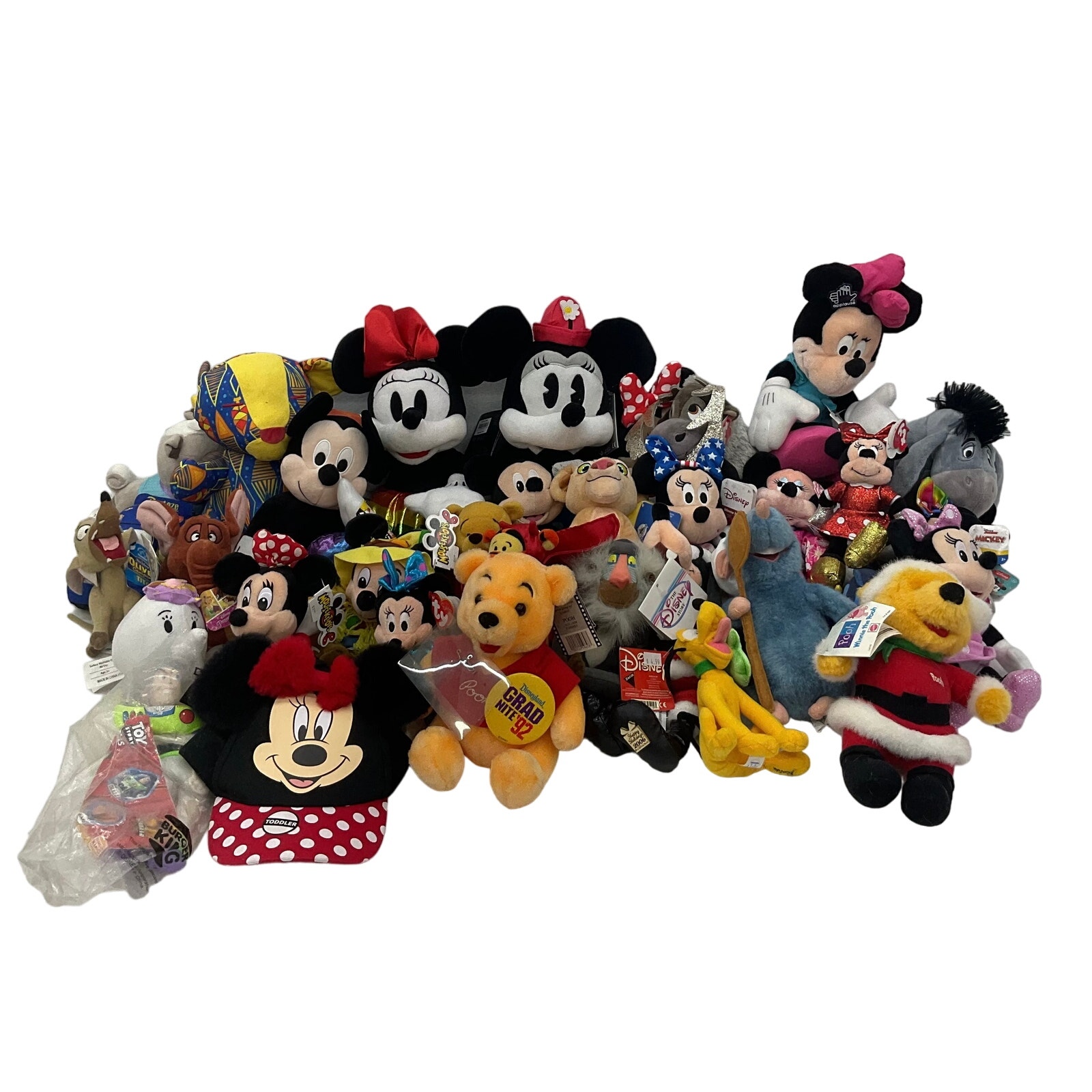 Mixed 12 lbs LOT Disney Character Plush Preowned Minnie Mouse Lion King Pooh