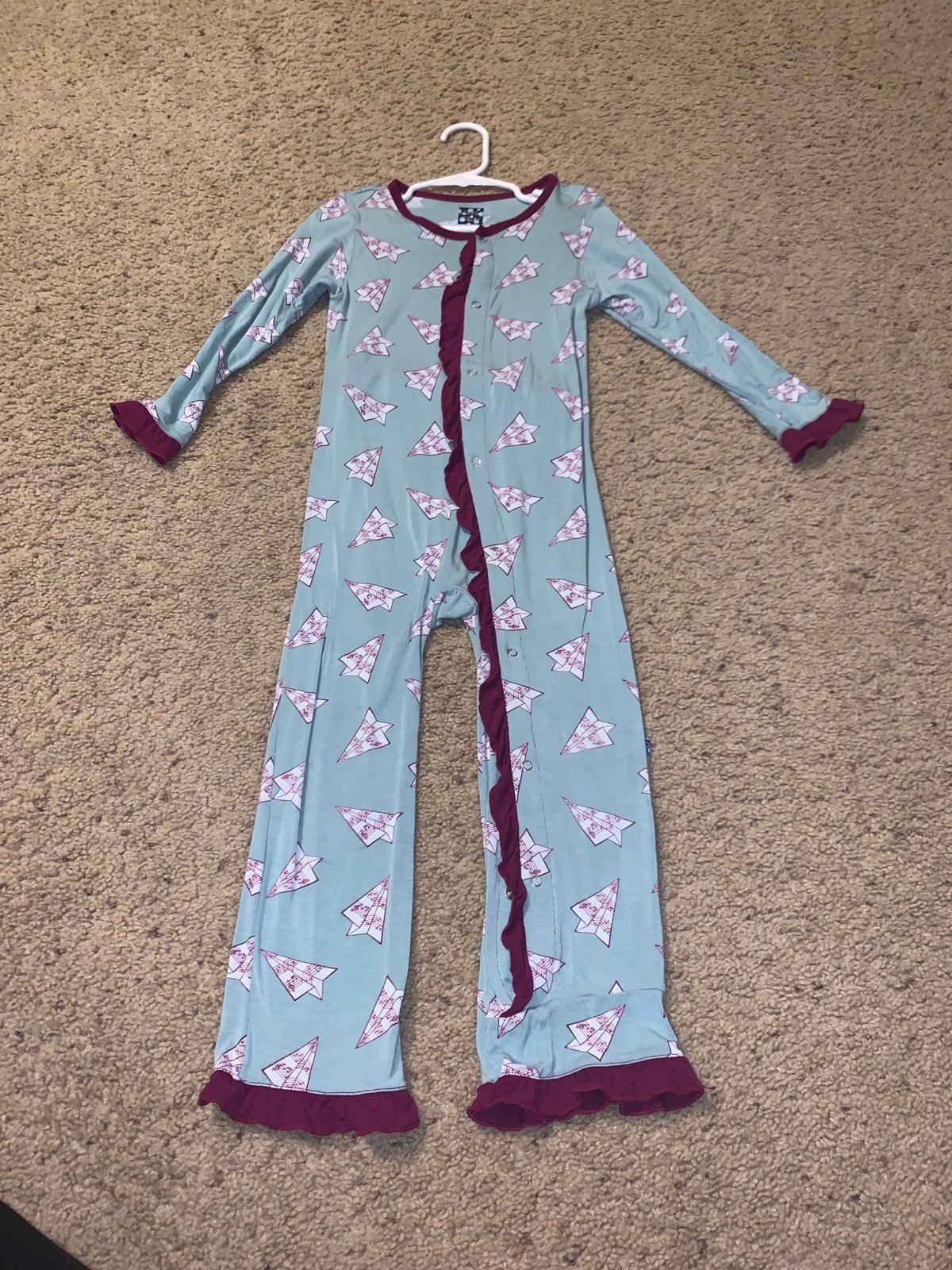 Jade paper planes OG ruffle coverall