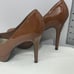 Womans Design By Alho Brown Patten Leather Slip On Stilettos Platform Pumps 8