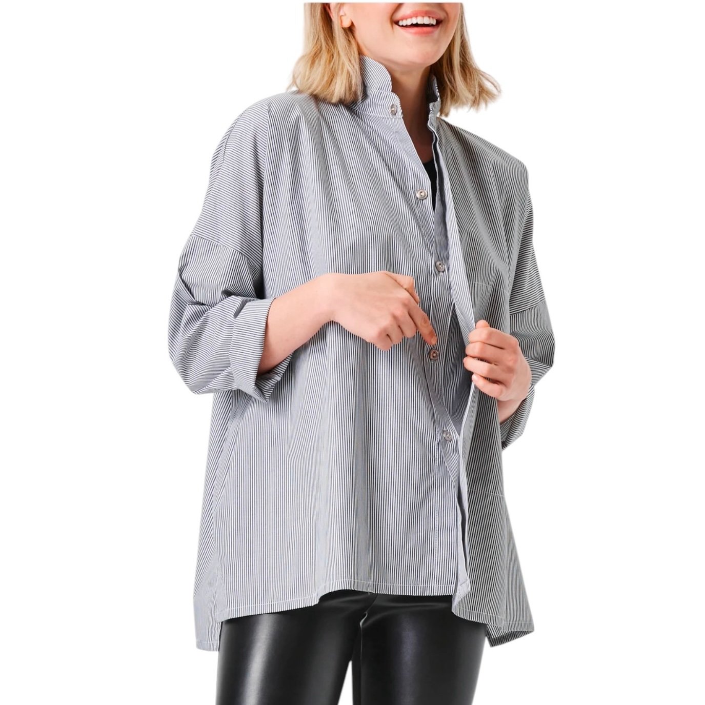 PLANET by Lauren G Cotton Signature Shirt One Size 100% Cotton Button Down NWOT