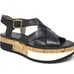 NWOT AGL BLACK CORK & FOAM WEDGE PLATFORM SANDALS 36 US 6