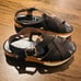 NWOT AGL BLACK CORK & FOAM WEDGE PLATFORM SANDALS 36 US 6