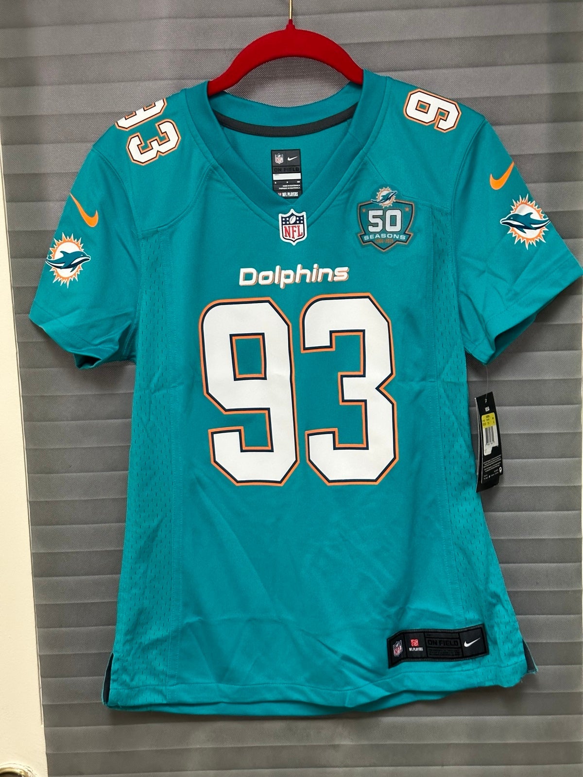 Nike NFL Onfield Miami Dolphins Ndamukong Suh 93 Aqua Football Jersey sz small
