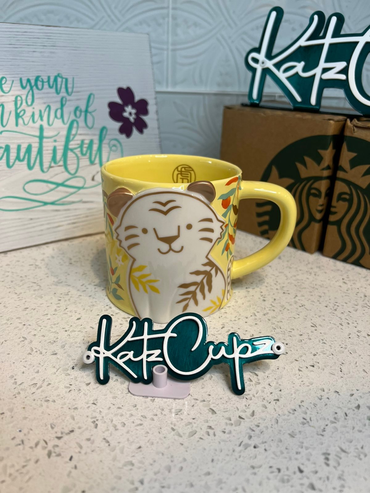 Starbucks Cartoon Tiger in Jungle Yellow Mug, Taiwan
