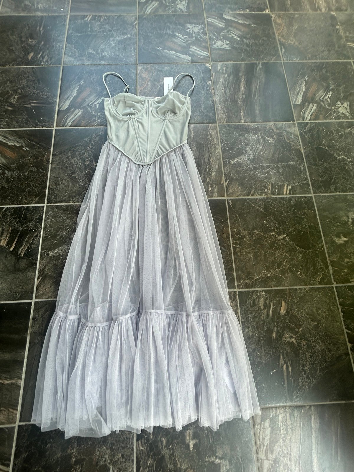 Urban Outfitters Grey Sheer Corset Dress Size Medium *Brand New”