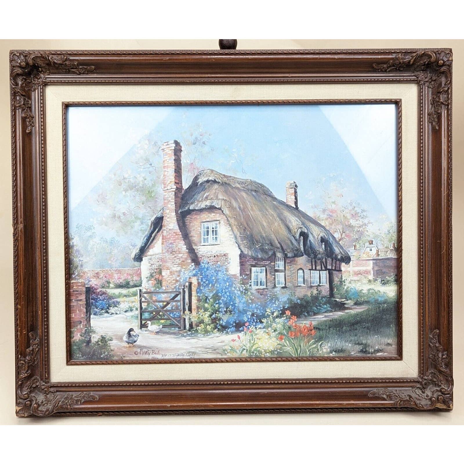 Marty Bell Little Tulip Thatch Artist Print Framed Signed Numbered A/P COA 1986