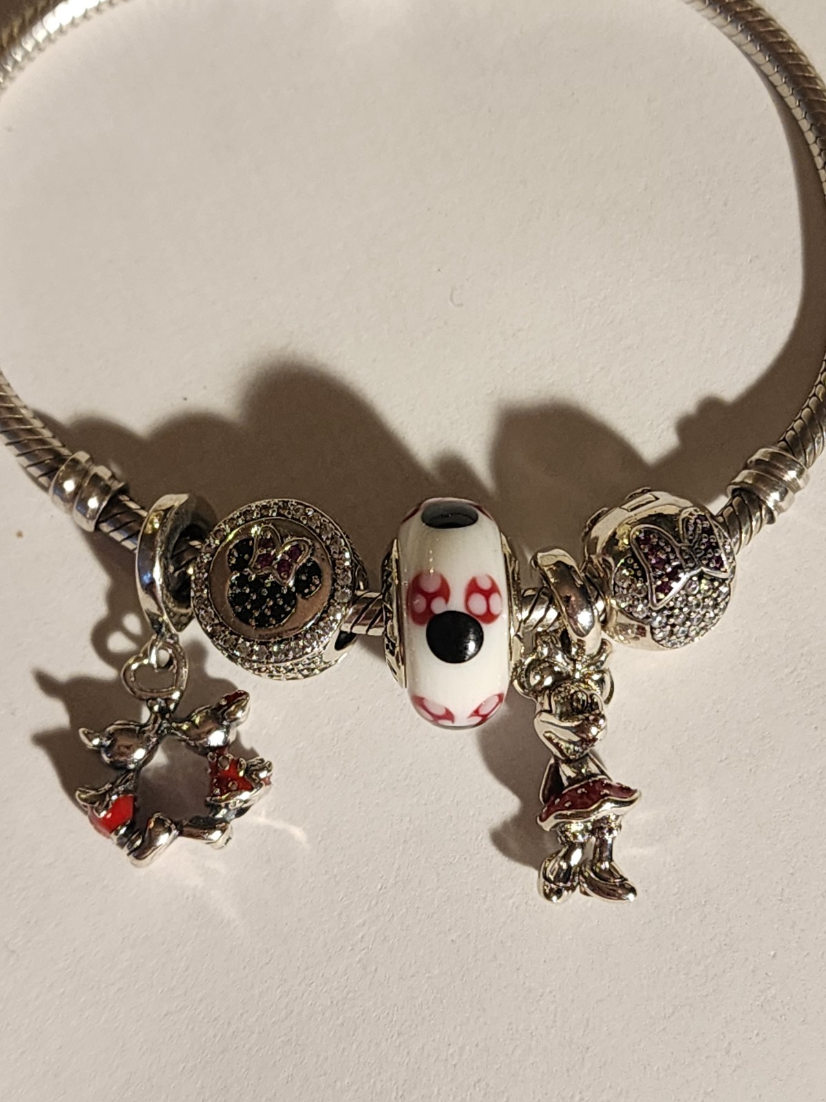 Lot 5, Unbranded mickey and minnie mouse charms 925 ale signature, no bracelet