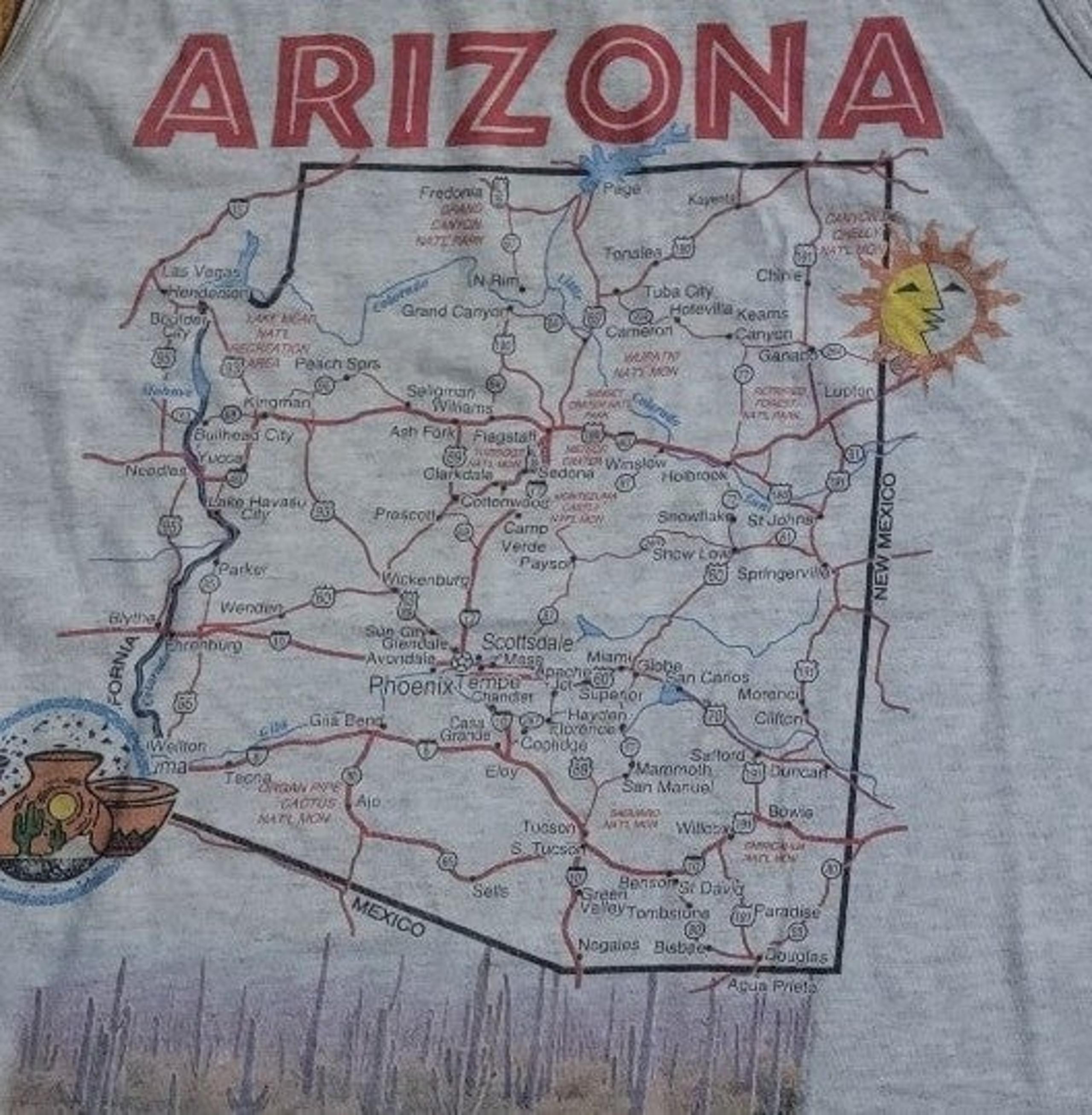 Vintage ARIZONA Tank Top SHIRT Tee USA State