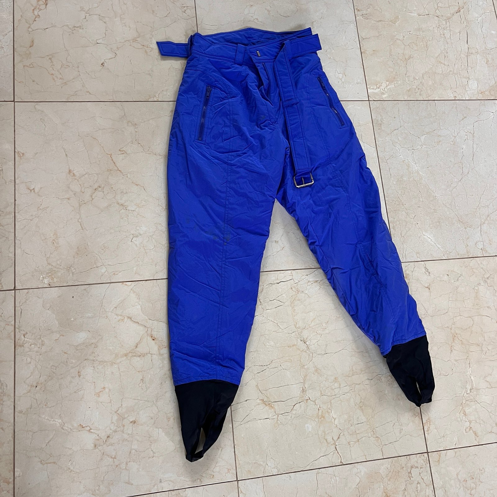 Tyrolia Like New Vintage Blue Ski Pants with Foot Straps