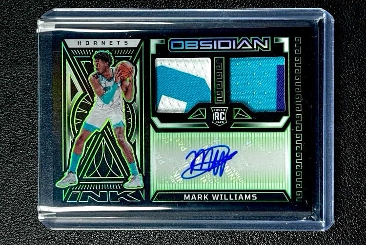 MARK WILLIAMS 2022-23 PANINI OBSIDIAN ROOKIE PATCH AUTO RPA GREEN ETCH 25/25