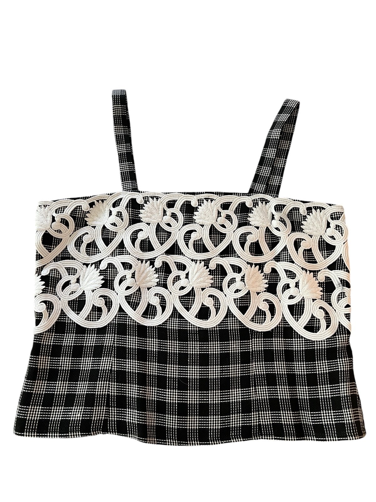 Christian Dior black and white plaid crop size 10