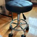 New Round Rolling Stool Chair PU Leather Height Adjustable Swivel Drafting