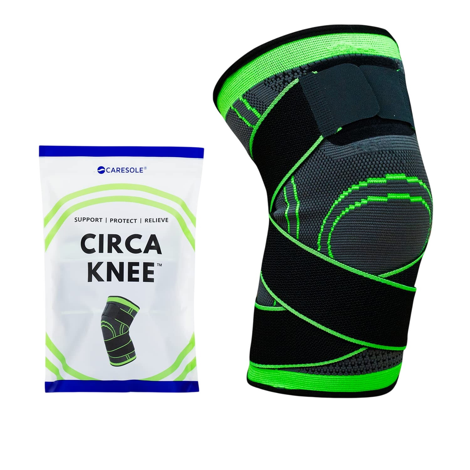 Caresole Circa Knee Compression Sleeve in Black, Size XL