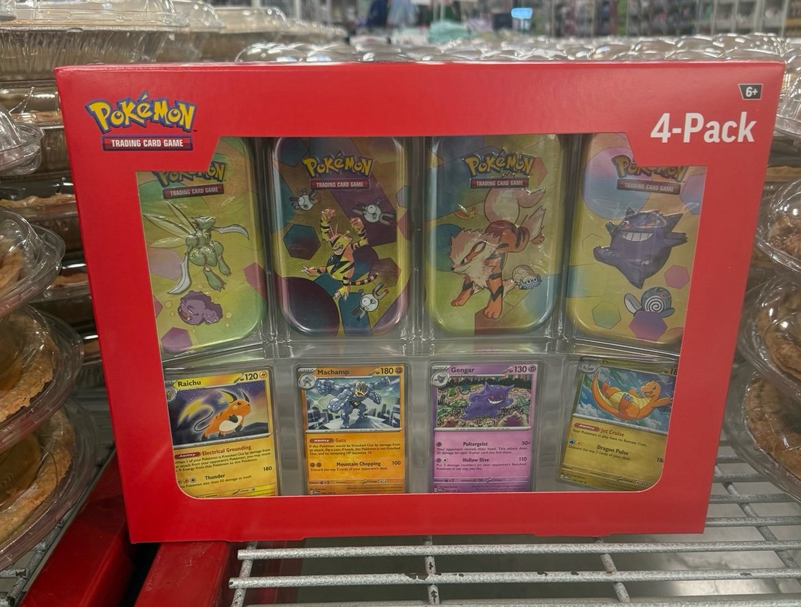 Pokemon 4 Pack Mini Tins + 4 Promo Cards Bundle - 151 SAMS CLUB EXCLUSIVE
