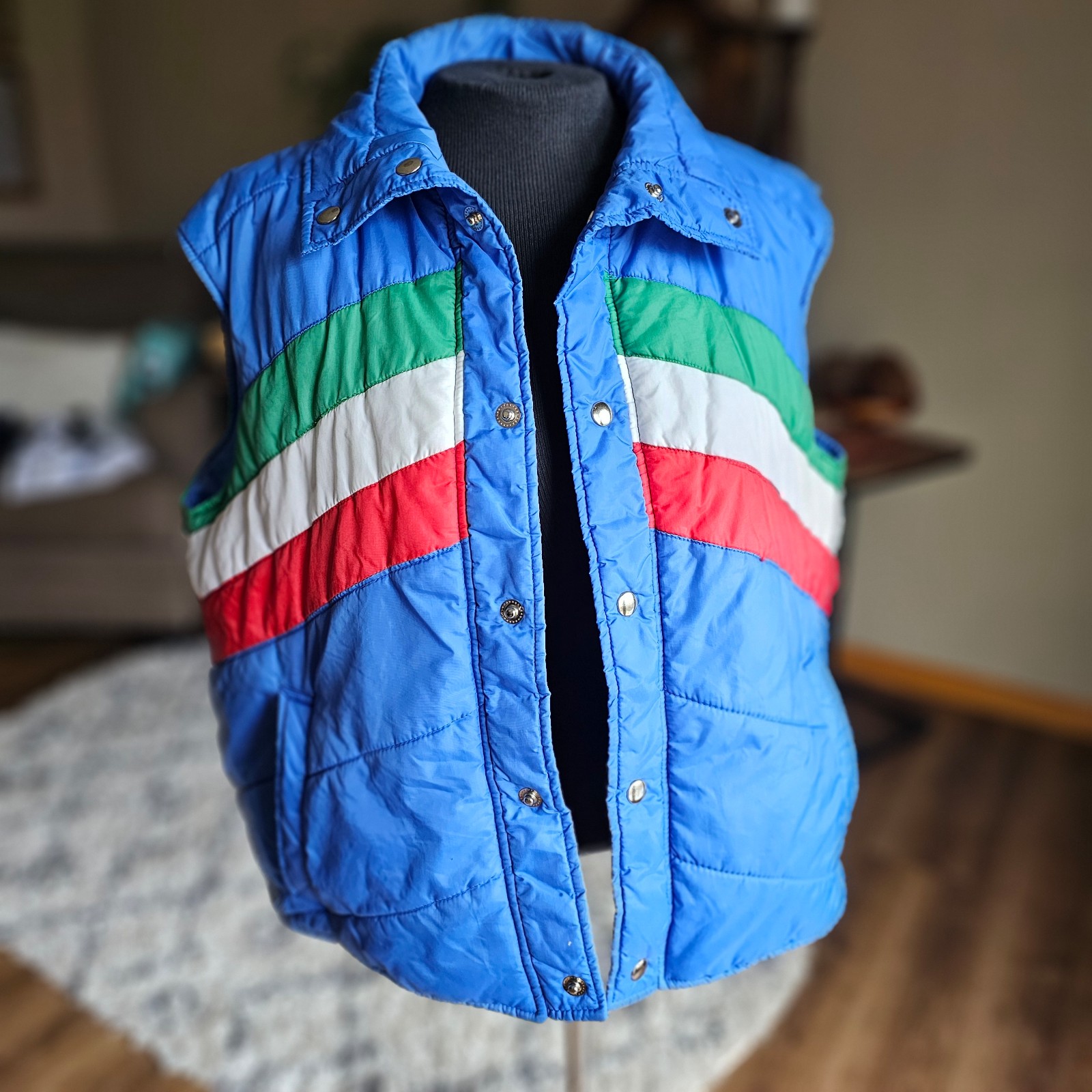 1980s Van Cort All Weather Wear Mens Ski chevron Vest sz Large