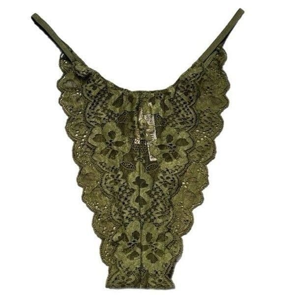 Victoria's Secret Dream Angels Sexy Brazilian Slip Panty Olive Green Xlarge