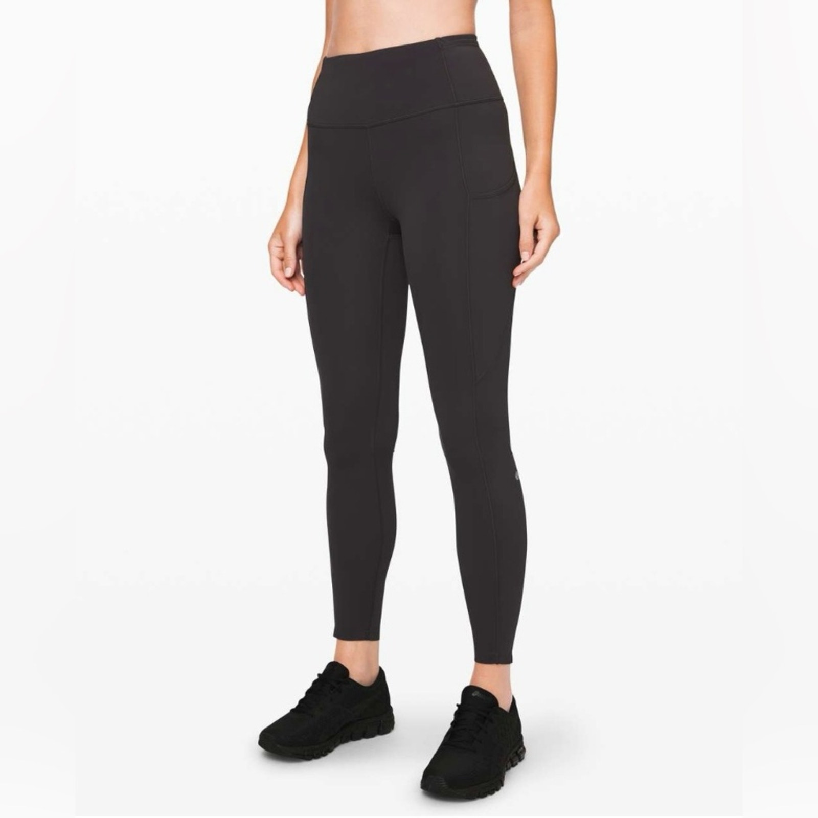 Lululemon Fast and Free Tight ll 25” High-Waisted Leggings Pockets Black Size 8