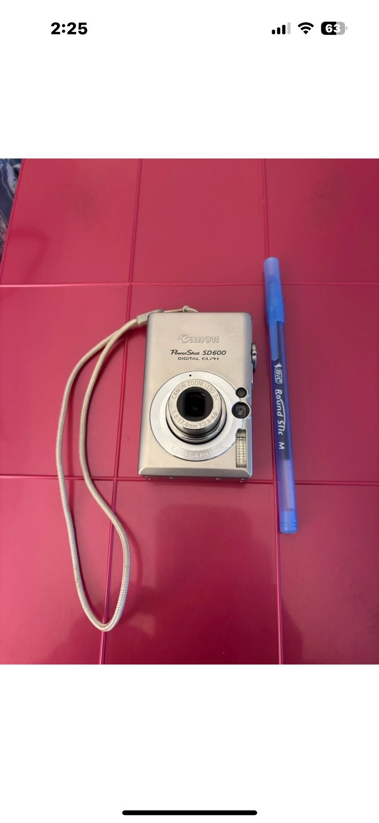 Canon PowerShot ELPH SD600-SILVER-6.0 MP-Digital Camera-SD Card & Charger-Tested