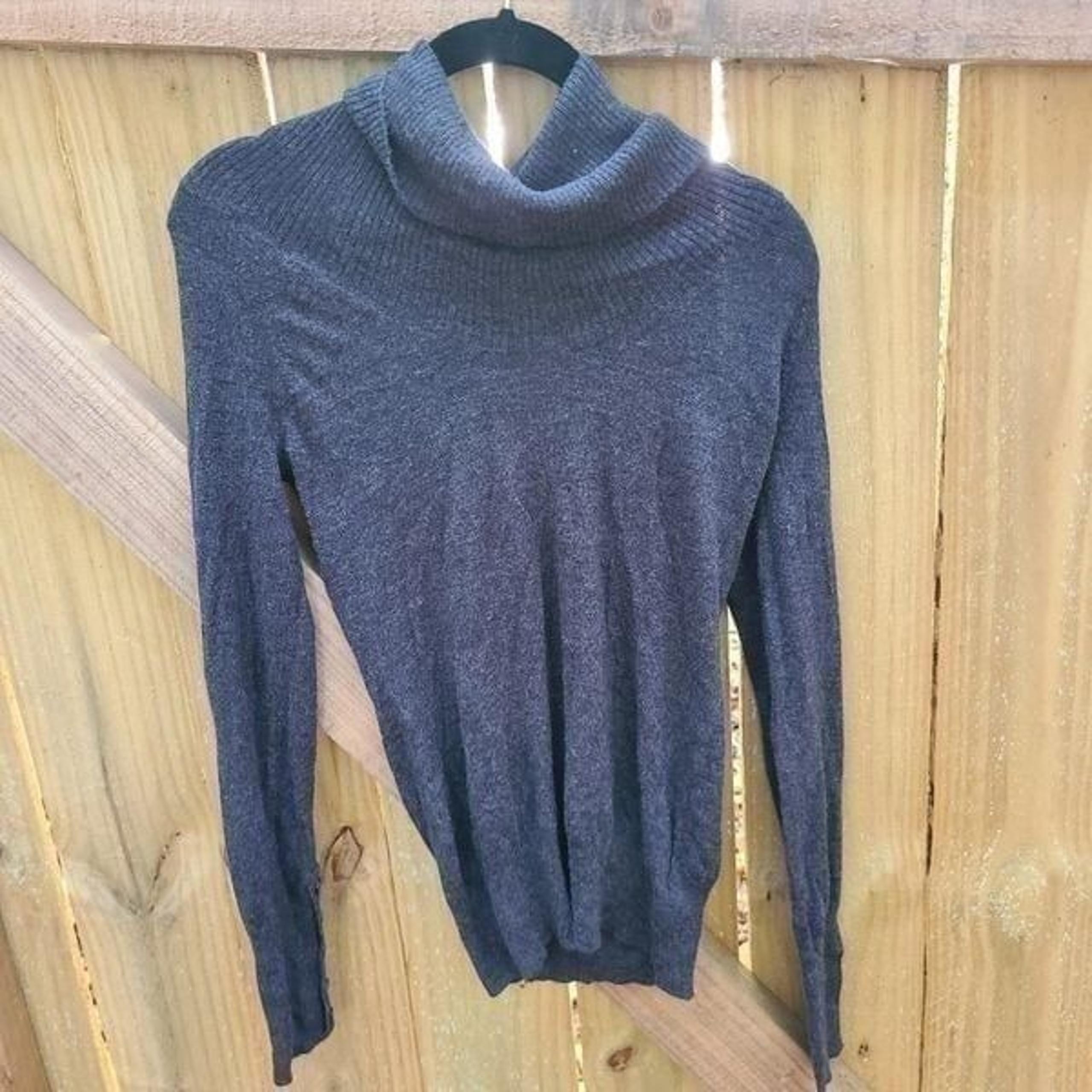Charcoal Mock Cowl Jersey Knit Sweater Women's XS Mossimo