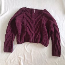 Free People Red Crop Sweater sz XS