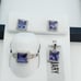 925 Sterling Silver Cubic Zircon Birthstone Jewelry Set, UU1P7A7076