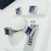 925 Sterling Silver Cubic Zircon Birthstone Jewelry Set, UU1P7A7076
