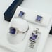 925 Sterling Silver Cubic Zircon Birthstone Jewelry Set, UU1P7A7076