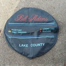 Vintage Spare Tire Cover Cadillac Pontiac GMC Suzuki Bill Adams 26 Lake County