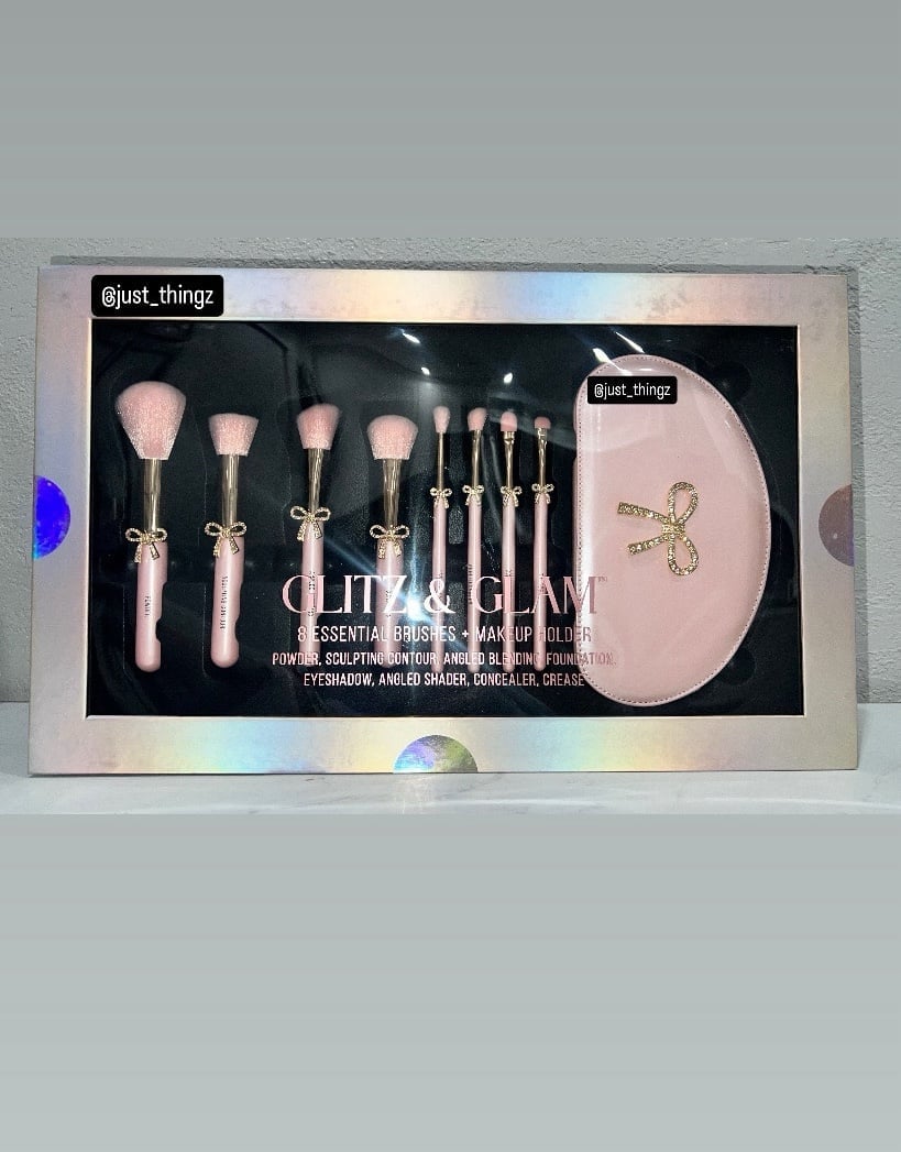 Glitz and Glam Pink Bow Makeup Brushes