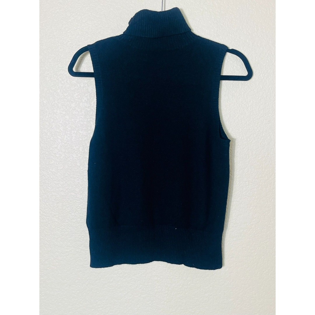 Context Lord & Taylor Black Cashmere Turtleneck Sleeveless Sweater Large