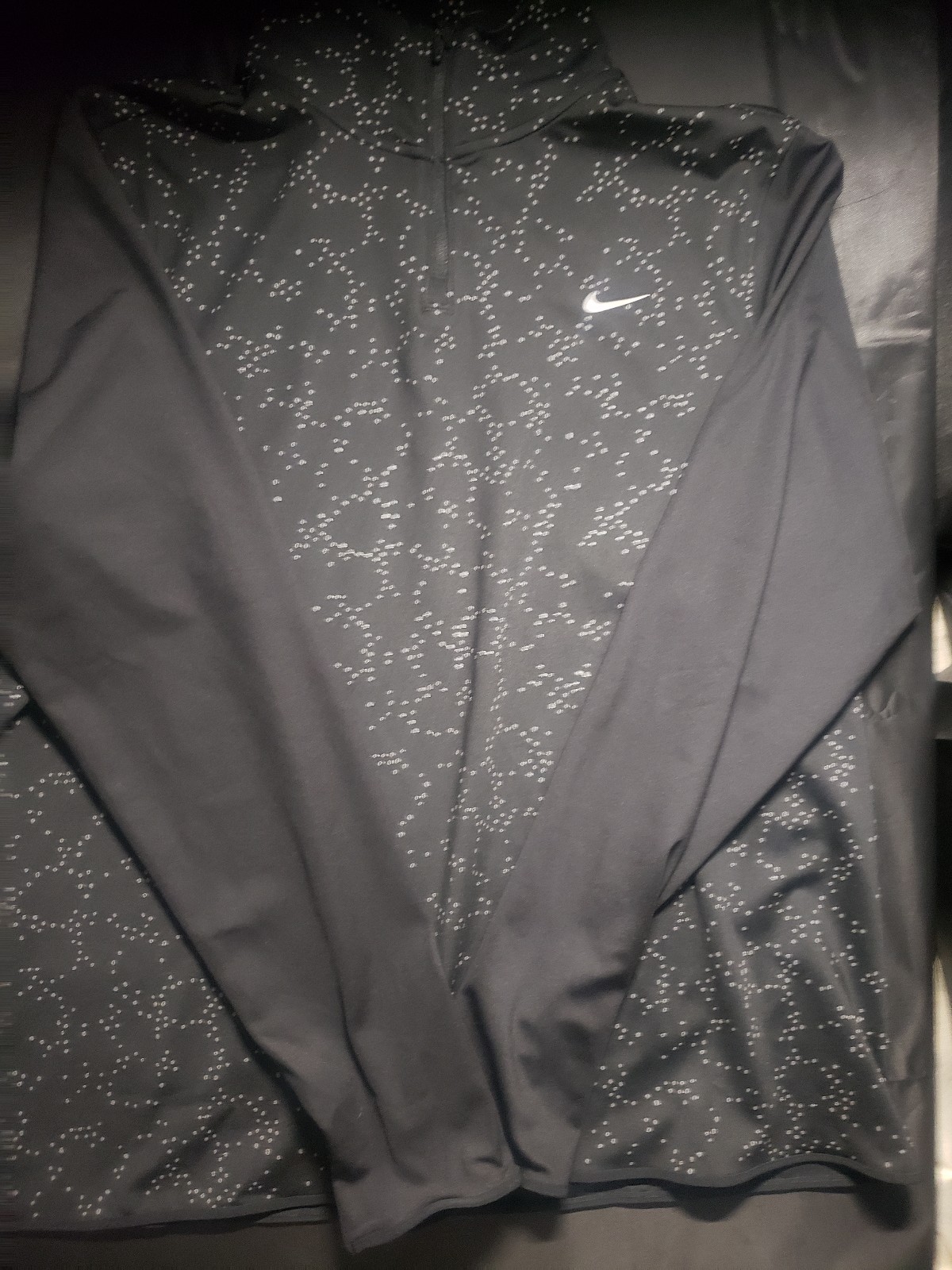 Nike Women's XL DriFit Element 1/4 Zip Running Jacket Pullover Black Reflective