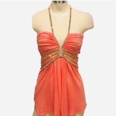 NWT 250 SKY Brand Crystal Stone Neckline Halter Dress Top Special Occasion